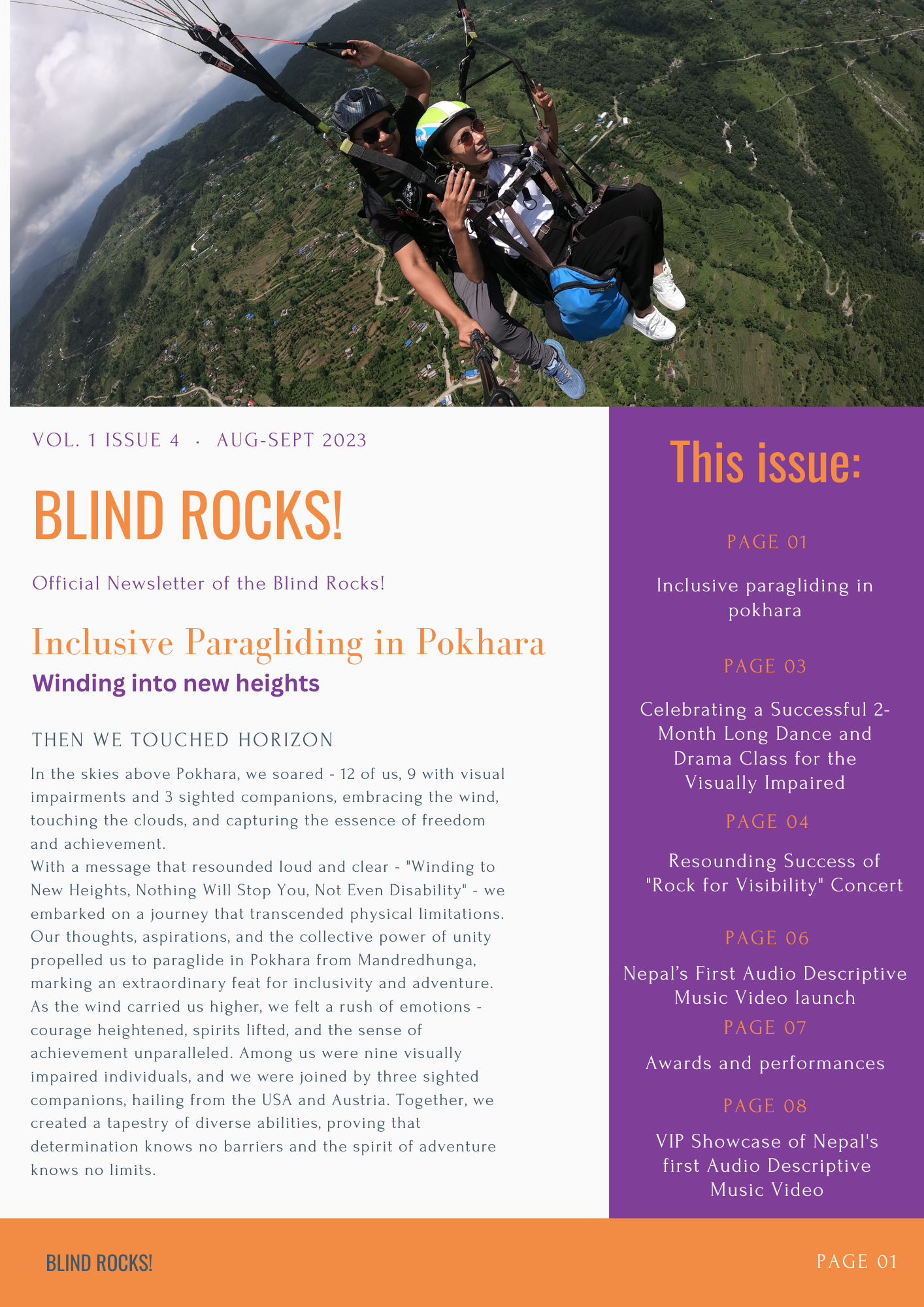 Blind Rocks Newsletter AUG-SEPT 2023 Issue - Blind Rocks